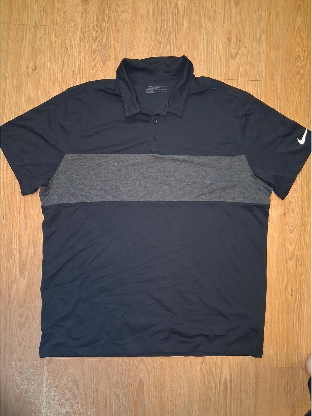 Nike Golf Dri Fit Polo Shirt Mens XXL Black Gray